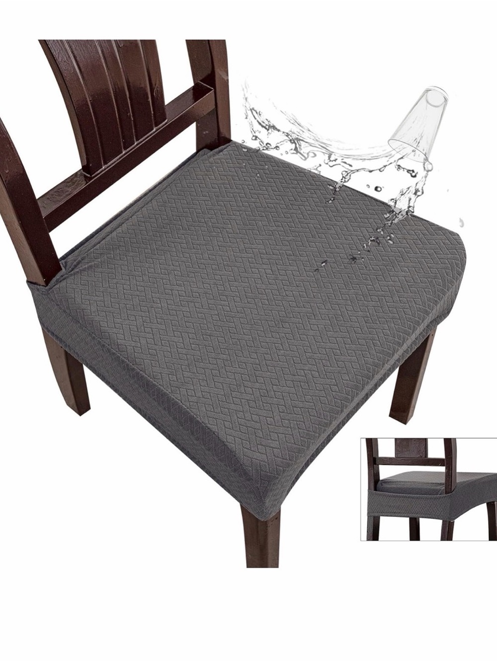 Waterproof Seat Covers for Dining Room Chairs, Rear Covered